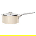 KitchenAid Steel Core Enamel Almond Cream 18cm Saucepan with Lid