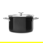 KitchenAid Steel Core Enamel Onyx Black 24cm Casserole with Lid