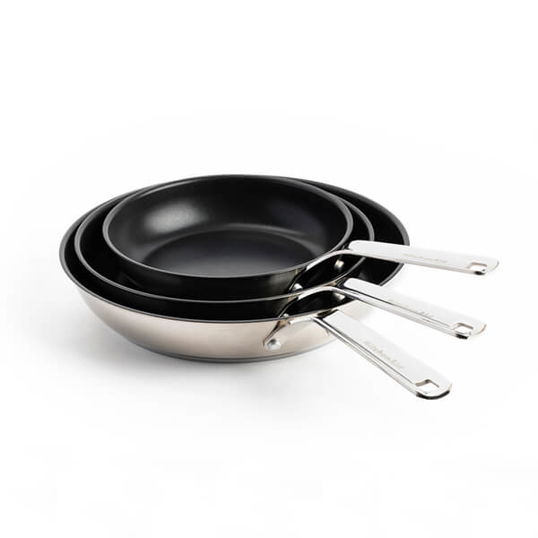 KitchenAid Stainless Steel Ceramic Non-Stick 20cm, 24cm & 28cm Frying Pan Set