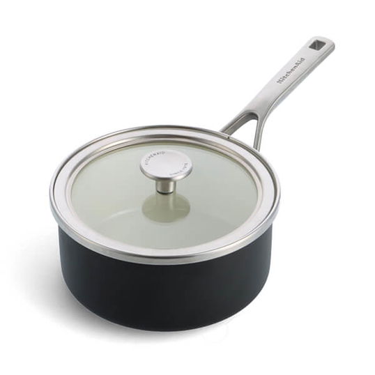KitchenAid Steel Core Enamel Matte Black 18cm Saucepan