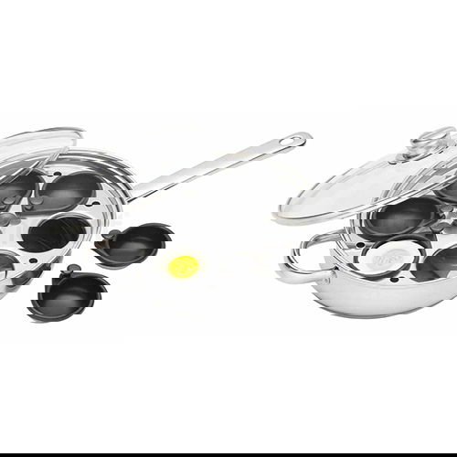 KitchenCraft Stainless Steel 28cm Six Hole Egg Poacher