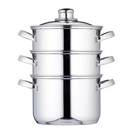 KitchenCraft Stainless Steel Three Tier 18cm Steamer