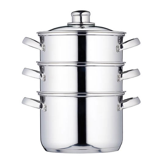 KitchenCraft Stainless Steel Three Tier 18cm Steamer