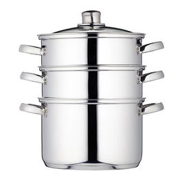 KitchenCraft Stainless Steel Three Tier 22cm Steamer