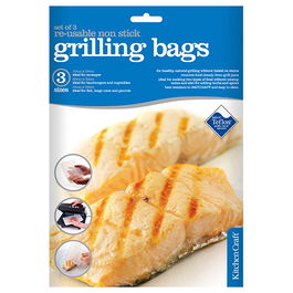 KitchenCraft Grill Bags, Non-Stick, Reusable, Set of 3