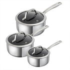 Kuhn Rikon Peak Multi Ply 3 Piece Saucepan Set with Glass Lids