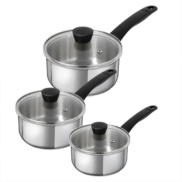 Kuhn Rikon Classic Induction 3 Piece Saucepans Set with Glass Lids