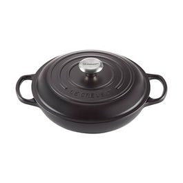 Le Creuset Signature Satin Black Cast Iron 26cm Shallow Casserole