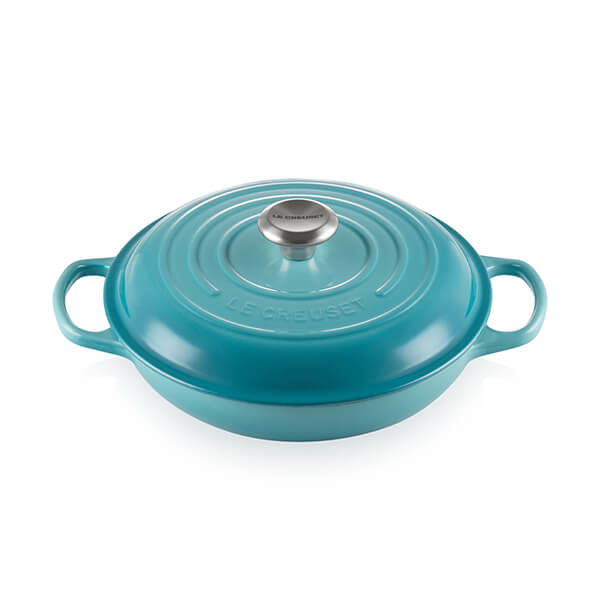 Le Creuset Signature Teal Cast Iron 26cm Shallow Casserole
