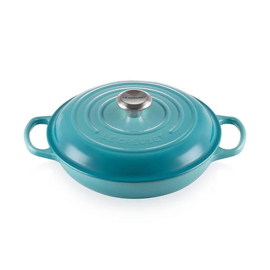 Le Creuset Signature Teal Cast Iron 26cm Shallow Casserole