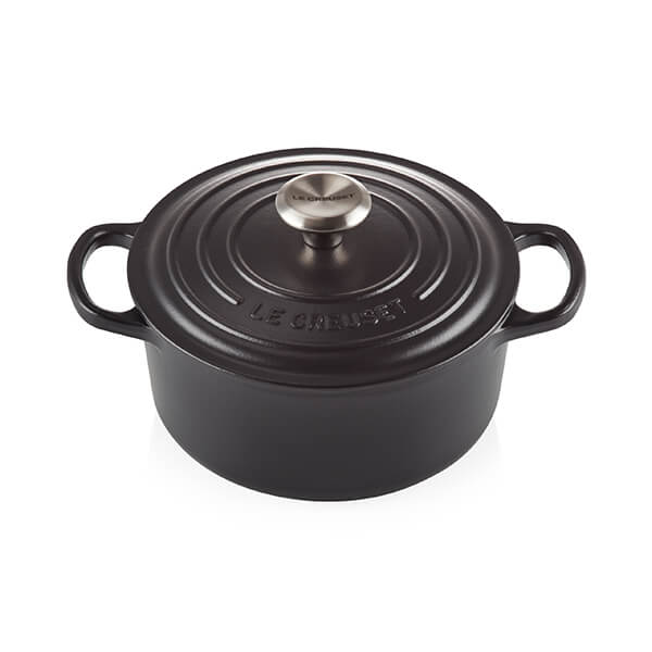 Le Creuset Signature Satin Black Cast Iron 24cm Round Casserole