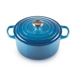 Le Creuset Signature Marseille Blue Cast Iron 26cm Round Casserole