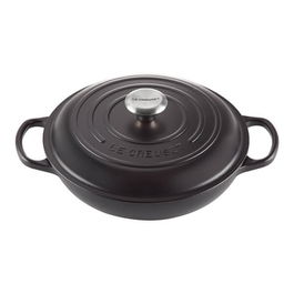 Le Creuset Signature Satin Black Cast Iron 30cm Shallow Casserole