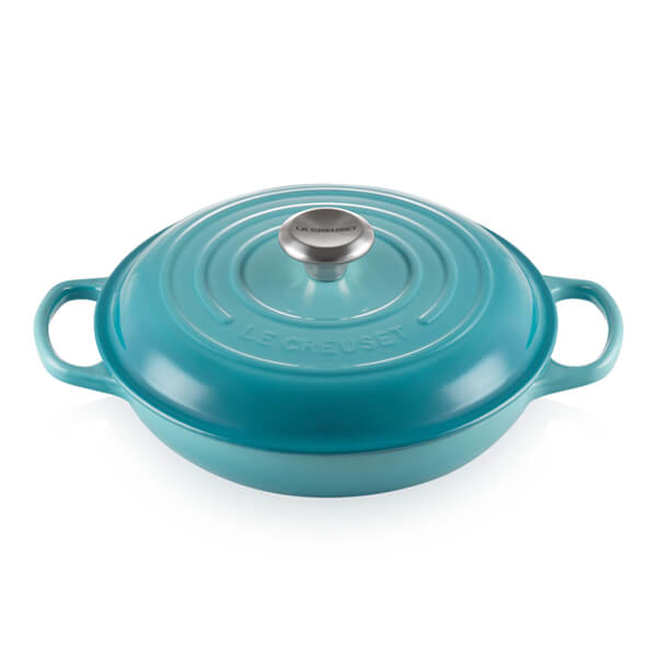 Le Creuset Signature Teal Cast Iron 30cm Shallow Casserole