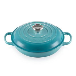 Le Creuset Signature Teal Cast Iron 30cm Shallow Casserole
