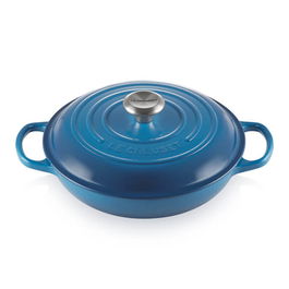 Le Creuset Signature Marseille Blue Cast Iron 30cm Shallow Casserole