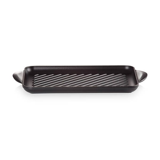 Le Creuset Satin Black Cast Iron 32cm Rectangular Grill