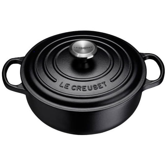 Le Creuset Satin Black 24cm Round Sauteuse