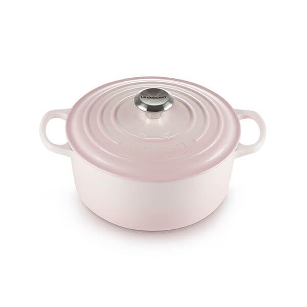 Le Creuset Signature Shell Pink Cast Iron 28cm Round Casserole