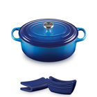 Le Creuset Signature Azure Cast Iron 27cm Oval Casserole