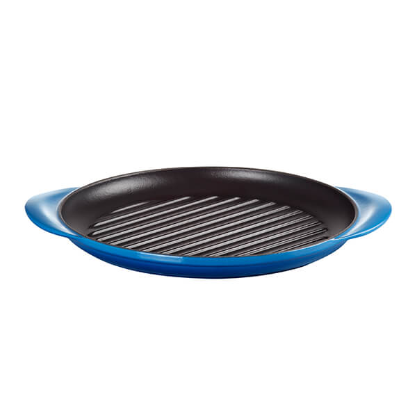 Le Creuset Azure Blue Cast Iron 25cm Round Grill