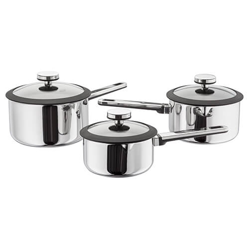 Stellar Stay Cool 3 Piece Draining Saucepan Set