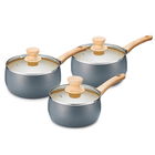 Tower Scandi 3 Piece Saucepan Set Grey