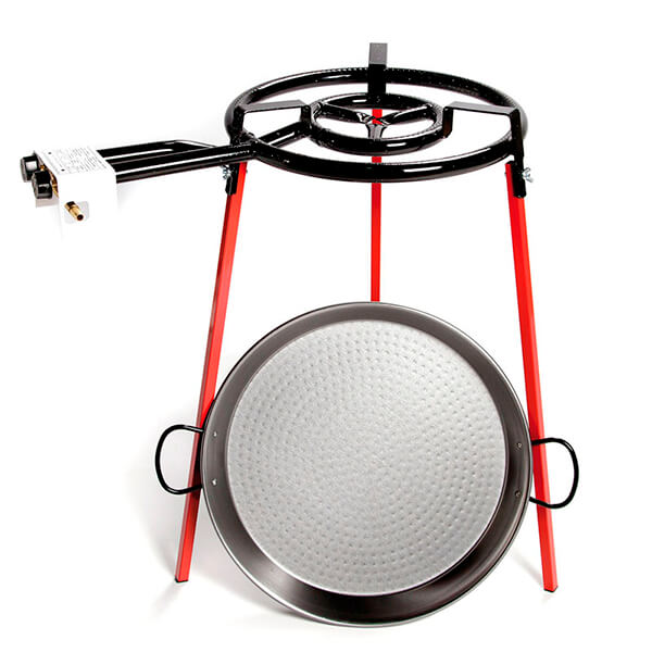 Vaello Carbon Steel Pan 46cm Double Gas Ring Set of 3 Legs