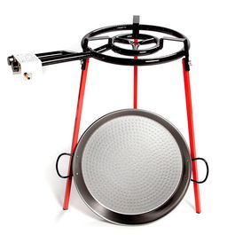 Vaello Carbon Steel Pan 46cm Double Gas Ring Set of 3 Legs