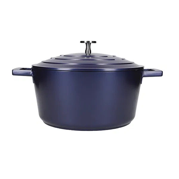 MasterClass Metallic Blue Cast Aluminium 24cm 4L Casserole Dish