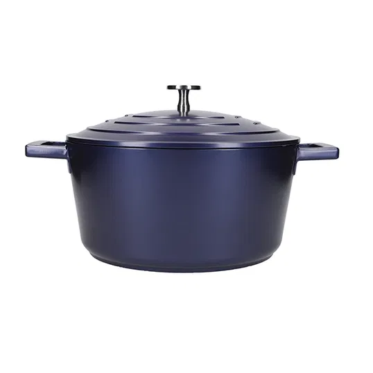 MasterClass Metallic Blue Cast Aluminium 24cm 4L Casserole Dish