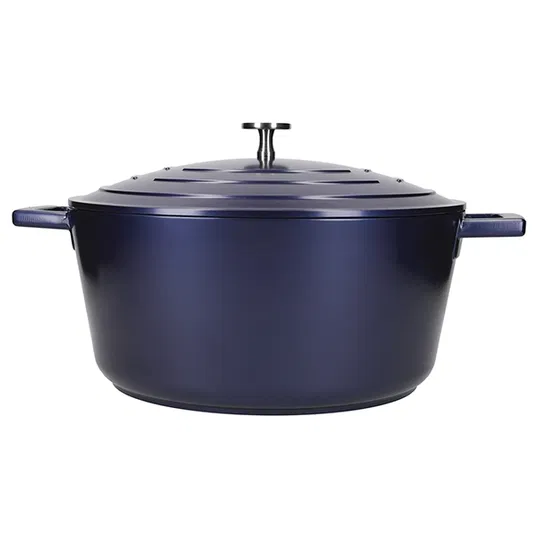 MasterClass Metallic Blue Cast Aluminium 28cm 5L Casserole Dish