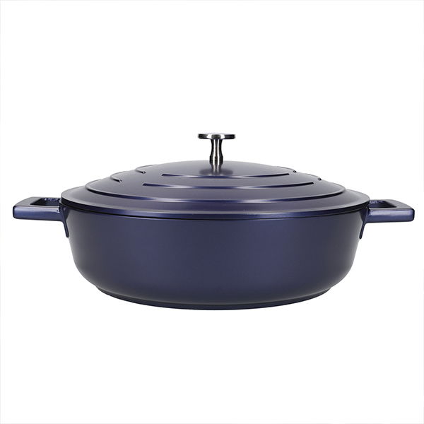 MasterClass Metallic Blue Cast Aluminium 28cm 4L Shallow Casserole Dish