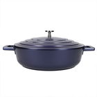 MasterClass Metallic Blue Cast Aluminium 28cm 4L Shallow Casserole Dish