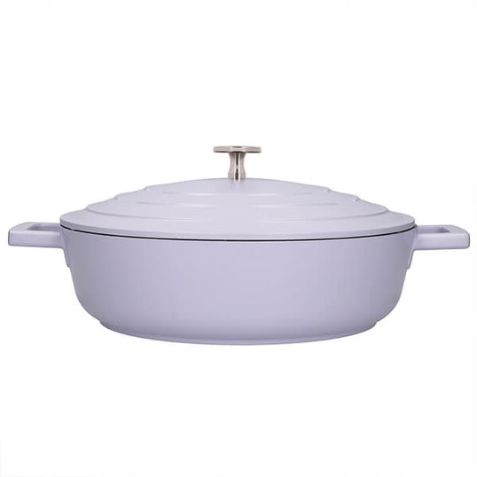 MasterClass Cast Aluminium 4L Shallow Casserole Dish, Lavender