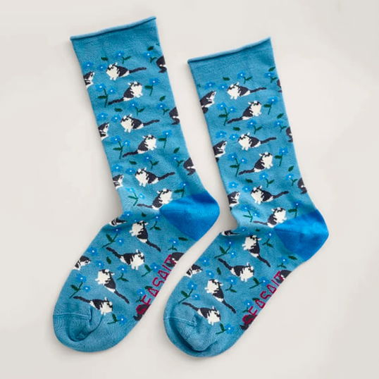 Seasalt Women`s Bamboo Arty Socks Lazy Days Delphinium Size 4-7