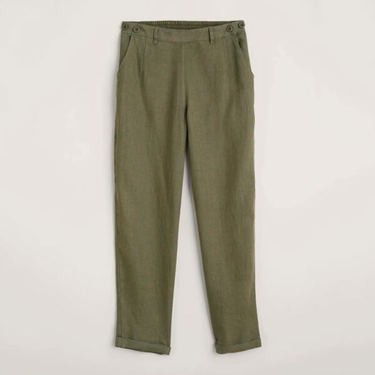 Seasalt Trengwainton Linen Trousers Light Olive