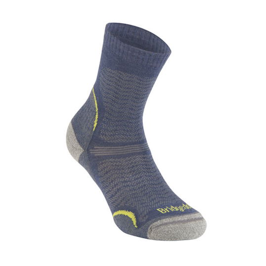 Bridgedale Womens Hike Ultra Light T2 Merino Performance Original Crew Socks Denim