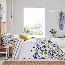 Joules Galley Grade Floral Duvet Cover Set Super King Size Chalk