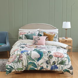 Royal Botanic Gardens Kew Paeonia King Size Duvet Cover with 2 Pillowcases