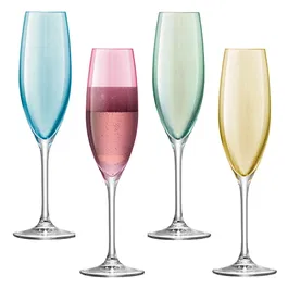 LSA Polka Pastel Champagne Flute 225ml Set Of Four