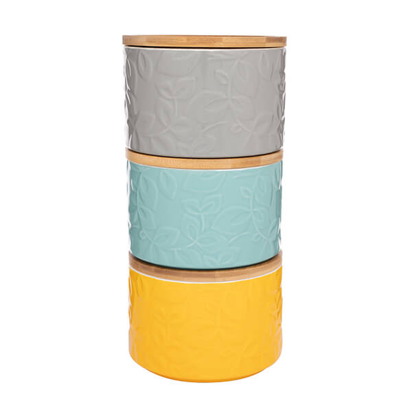 Catherine Lansfield Inga 3 Piece Stacking Storage Jar