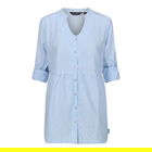 Regatta Womens Nemora Cotton Shirt Powder Blue Ticking Stripe
