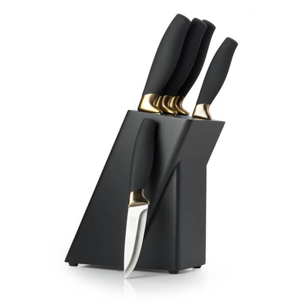 Taylor's Eye Witness Brooklyn Brass 5 Piece Knife Block Set