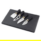 Taylor`s Eye Witness Brooklyn Brass 4 Piece Cheese Knife & Slate Cheese Board Set