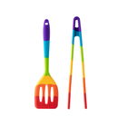Taylor`s Eye Witness Mini Rainbow Silicone Slotted Turner & Tongs Set