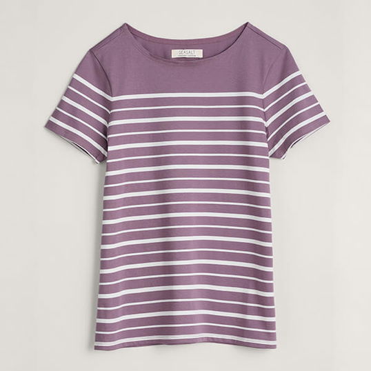 Seasalt Sailor T-Shirt Falmouth Shore Dusky Lilac Chalk