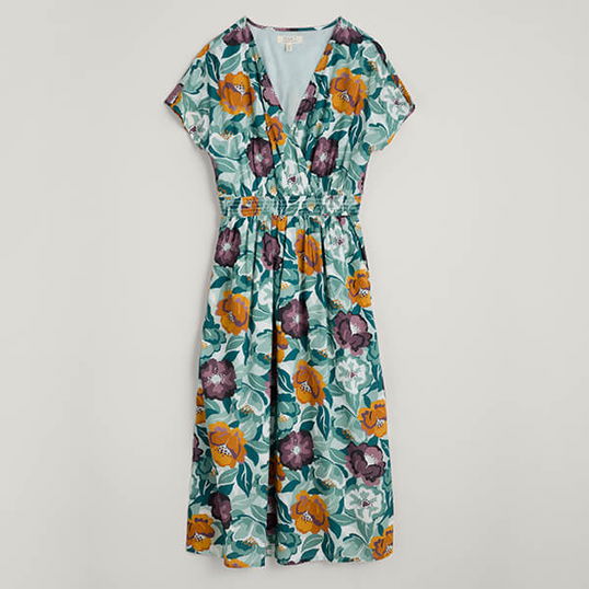 Seasalt Tresillian Walk Dress Collage Floral Seahorse