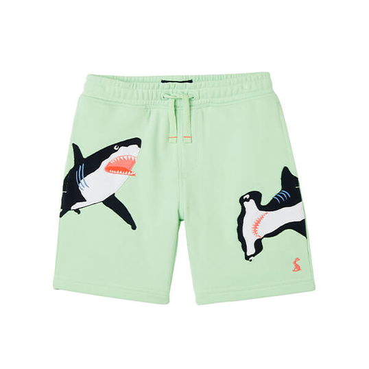 Joules Kids Light Green Sharks Hamden Novelty Sweat Shorts