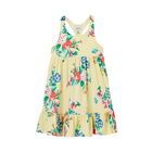 Joules Kids Pastel Yellow Juno Tiered Jersey Dress